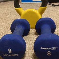Pair Of 8lbDumbbells & 10lb Kettlebell