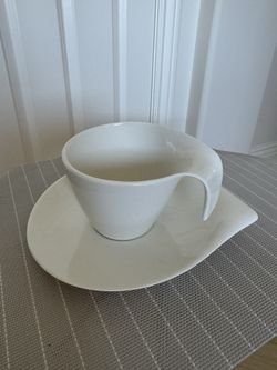 Villeroy & Boch White porcelain Saucer and Cup (set of 10) 