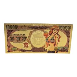 24k Gold Plated, Nami (One Piece) Bill/Banknote, Anime