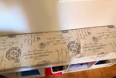 2 French Script Print Fabric Table Runner