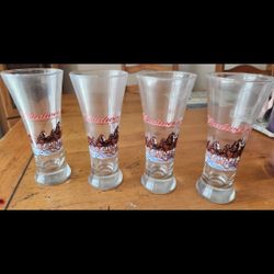 4 Budweiser Glasses 