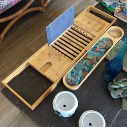 EXPANDABLE BAMBOO BATH ORGANIZER