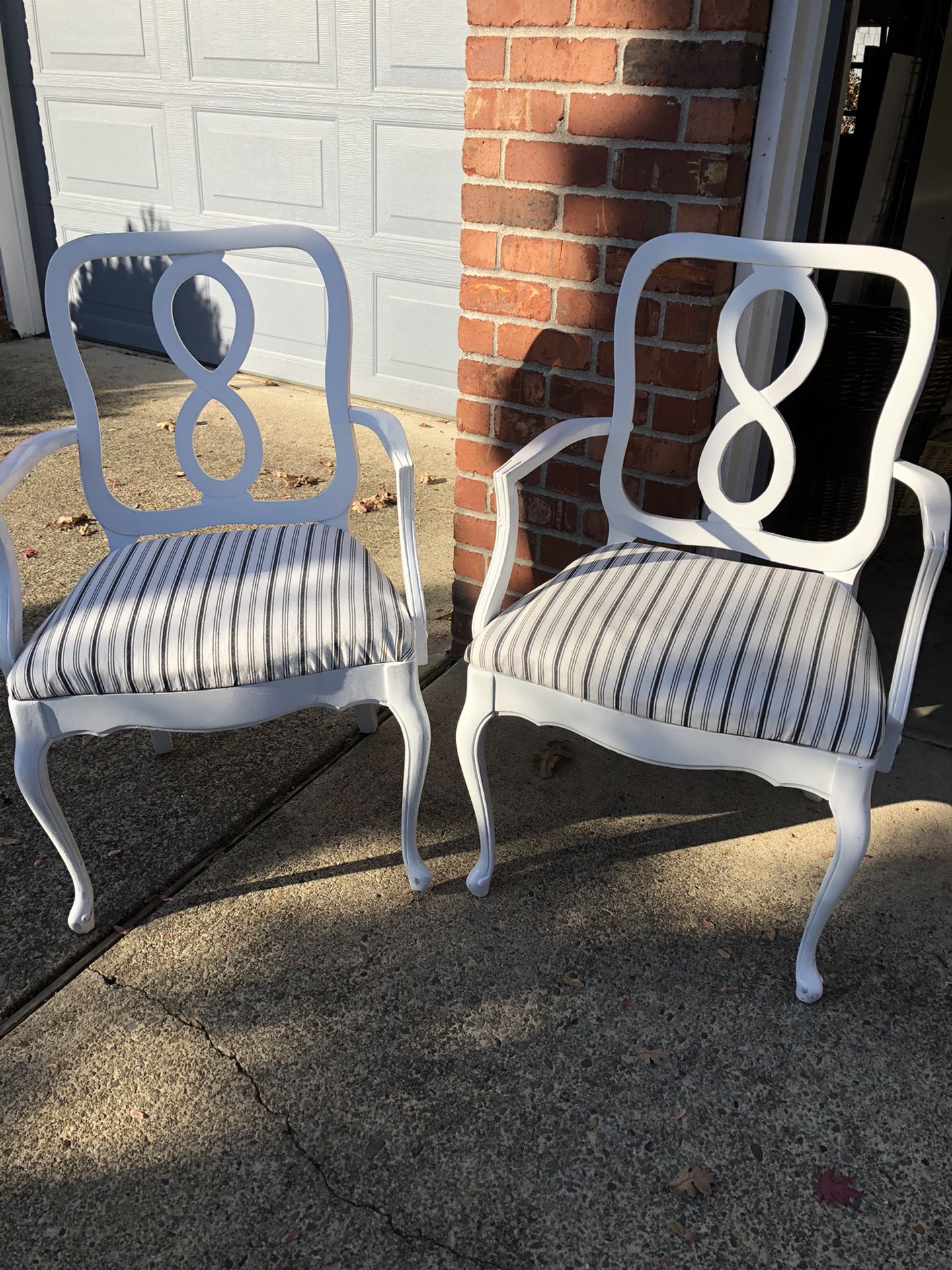 Matching white chairs