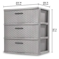 Sterilite 3 Drawer Wide Weave Tower