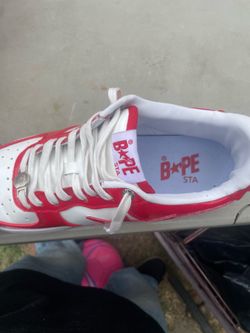 red size 9 red bape shoes