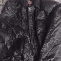 Black USA Leather Jacket