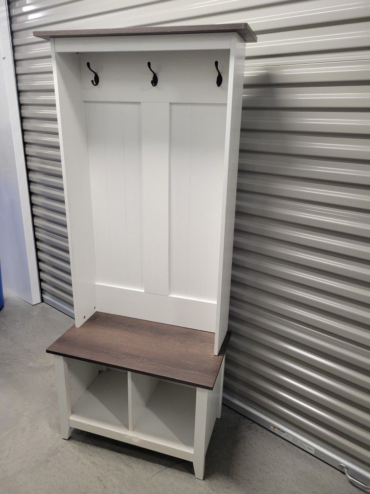 Entryway Bench With Coat Rack And Storage