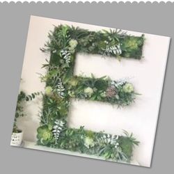 Moss And Succulents W Greens Initial Letters Made To Order Beautiful Summer Wall Hanging 🪴🪴