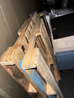 Two wooden pallets, 48” x 40-1/2” x 5”.