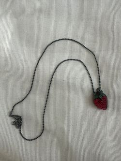 Strawberry Necklace Picnic Fruit Pendant Wedding Jewelry 