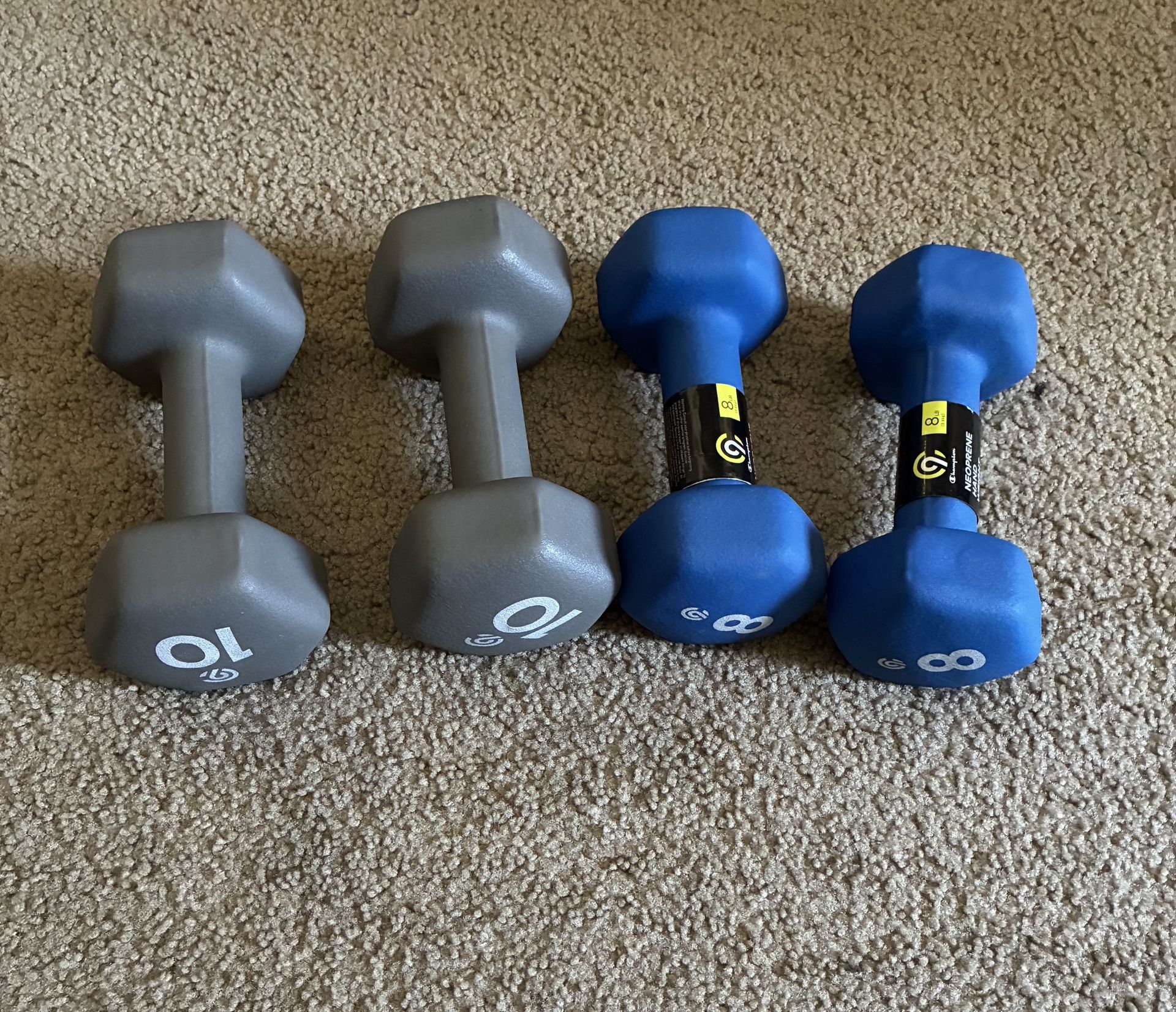 10 Pound And 8 Pound Dumbbells Weights