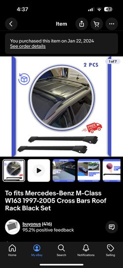 97-05 Mercedes ML W163 Roof rack Crossbars 