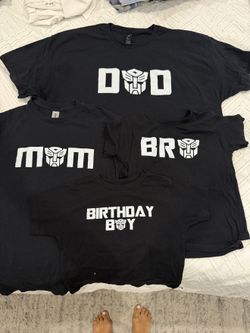 Transformers Family Birthday Shirt Set of 4 Dad Mom Bro Birthday Boy Matching Tees
