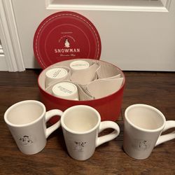 Williams Sonoma Snowman Mugs Set