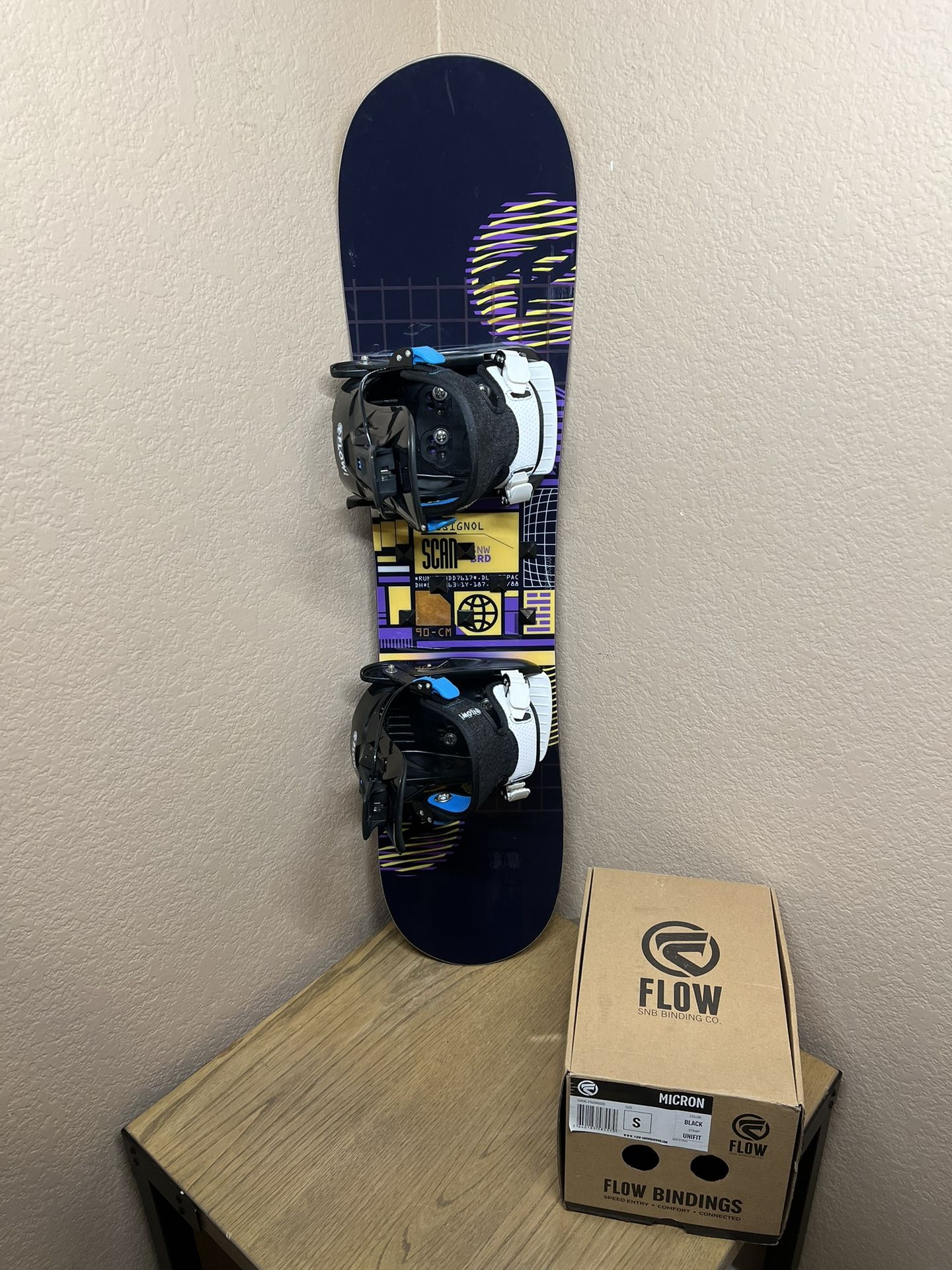 Rossingol Scan 90cm Snowboard and Flow Micron Bindings