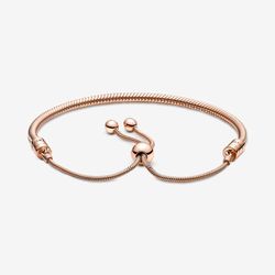 Pandora Moments Snake Chain Slider Bracelet
14k rose gold plating
