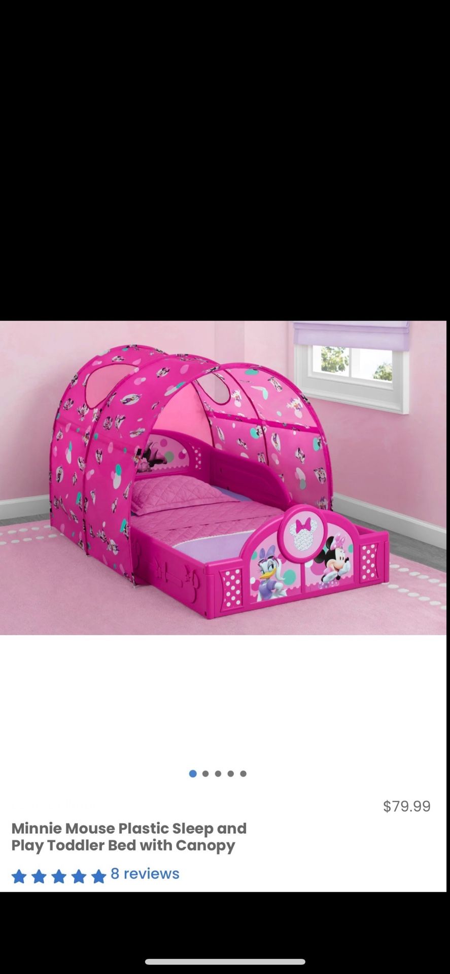Minnie Mouse Plastic Bed Frame With Canopy/ Bed Frame/ Toddler Bed/ Furniture/ Kids/ Toys/ Minnie Mouse/ Sleep/ Bed/ New