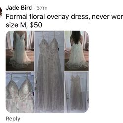 Floral overlay formal dress