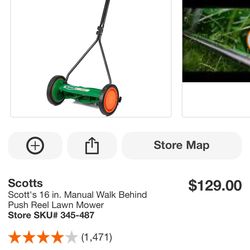Scott's 16 in. Manual Walk Behind Push Reel Lawn Mower
