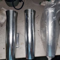 3 Qty Aluminum Tournament Style Single Rod Holder , Wall Mount 20 Degree