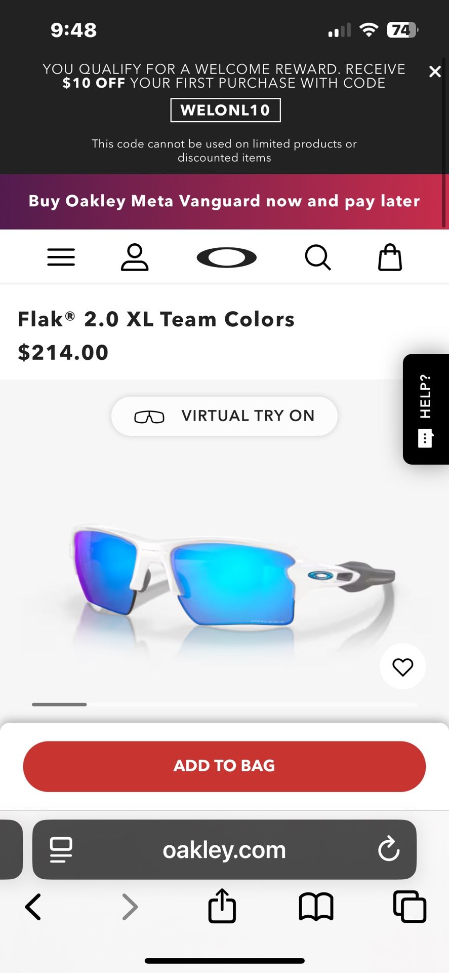 Brand New Oakley Flak 2.0 Prizm Sunglasses.