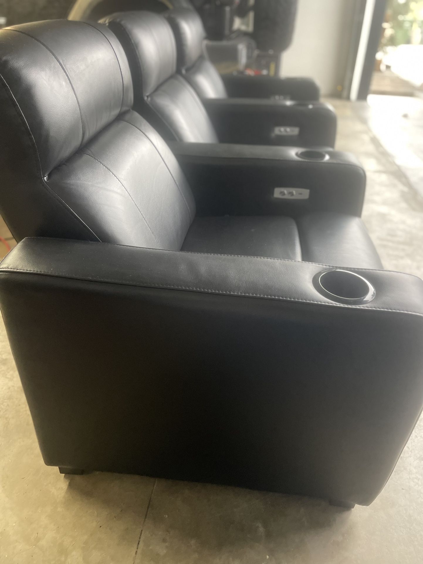 Electric Reclining Leather Movie Lounger Seats Home Theater Seats for Sale in Whittier, CA OfferUp