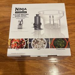 Ninja XSKBWLNBWL Professional XL Food Processor 4.5-Cup Nesting Work Bowl Kit, Compatible with NF701, Gray