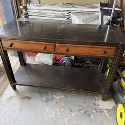 Wood Console Table with Drawers & Shelf – Entryway / Sofa Table