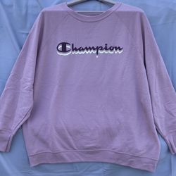 CHAMPION WOMEN PLUS SIZE 3X CREW NECK PULLOVER SWEATSHIRT PINK