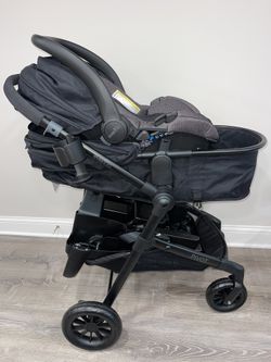 New STROLLER Evenflo Pivot Modular Travel System with LiteMax Infant Car Seat (Casual Gray)