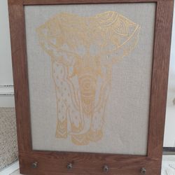 Framed Fabric Pinboard With Key Holder
