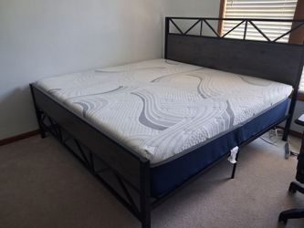 King sized  mattress and bed frame