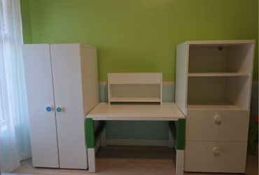 IKEA Kids Bedroom Furniture Set – Wardrobe, Desk & Shelving