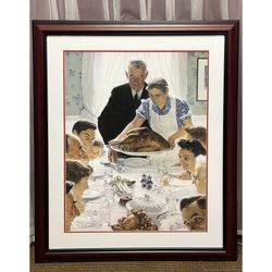 Norman Rockwell Print "Freedom from Want," aka "The Thanksgiving Picture" or "I'll Be Home for Christmas". 
