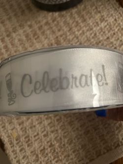 White Satin Celebrate Ribbon Roll