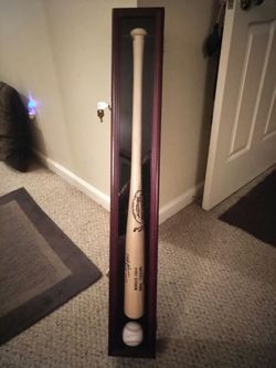 Authentic signed cliff Johnson of the 1977 -78 WC NY Yankees Louisville slugger and baseball in professional case with c.o.a
