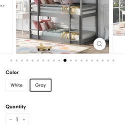 Triple Twin Over twin bunk beds Gray