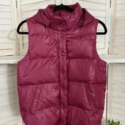 Down Puffer Vest, Magenta, Size M