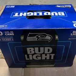 One box of 30 cans of Seahawks bud beer never opened limited edition