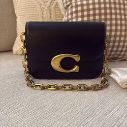 Coach Leather Bag With Gold “C” Hardware