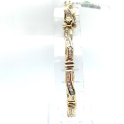10KT Yellow Gold 7” Diamond Bracelet 8.50g 179095/12