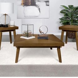 Coaster Westerly 3-piece Square Coffee and End Table Set Walnut