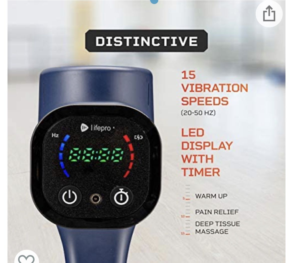 LifePro Sonic Pro Percussion Massage Gun Deep Tissue Percussive Back Massager Device for Pain Relief | Gun Massager w/ 75 Lbs Stall Force, 8 Massager