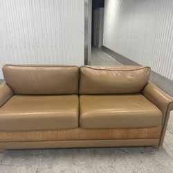 Comfy nice brown, leather sofa, bed couch🔥🔥🔥