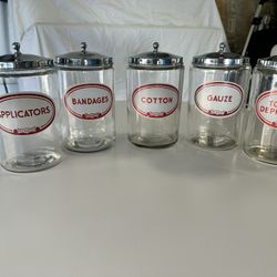 Vintage GLASCO Glass Medical Apothecary Jars 