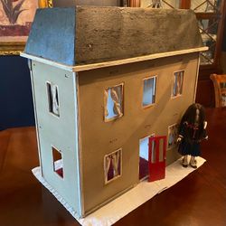 Vintage Dollhouse and Doll — Perfect for Halloween