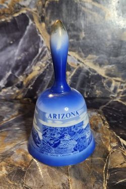 Vintage Arizona Blue & White Bell The Grand Canyon State Decorative