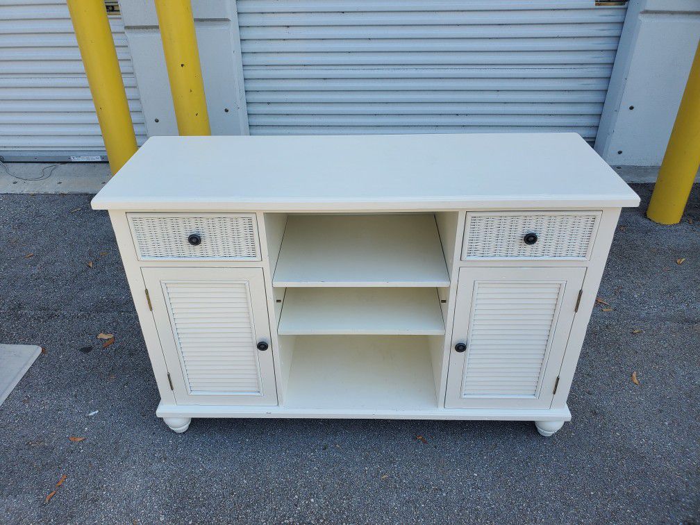 TV STAND - 2 DRAWERS + 4 SHELVES • ⚪ White