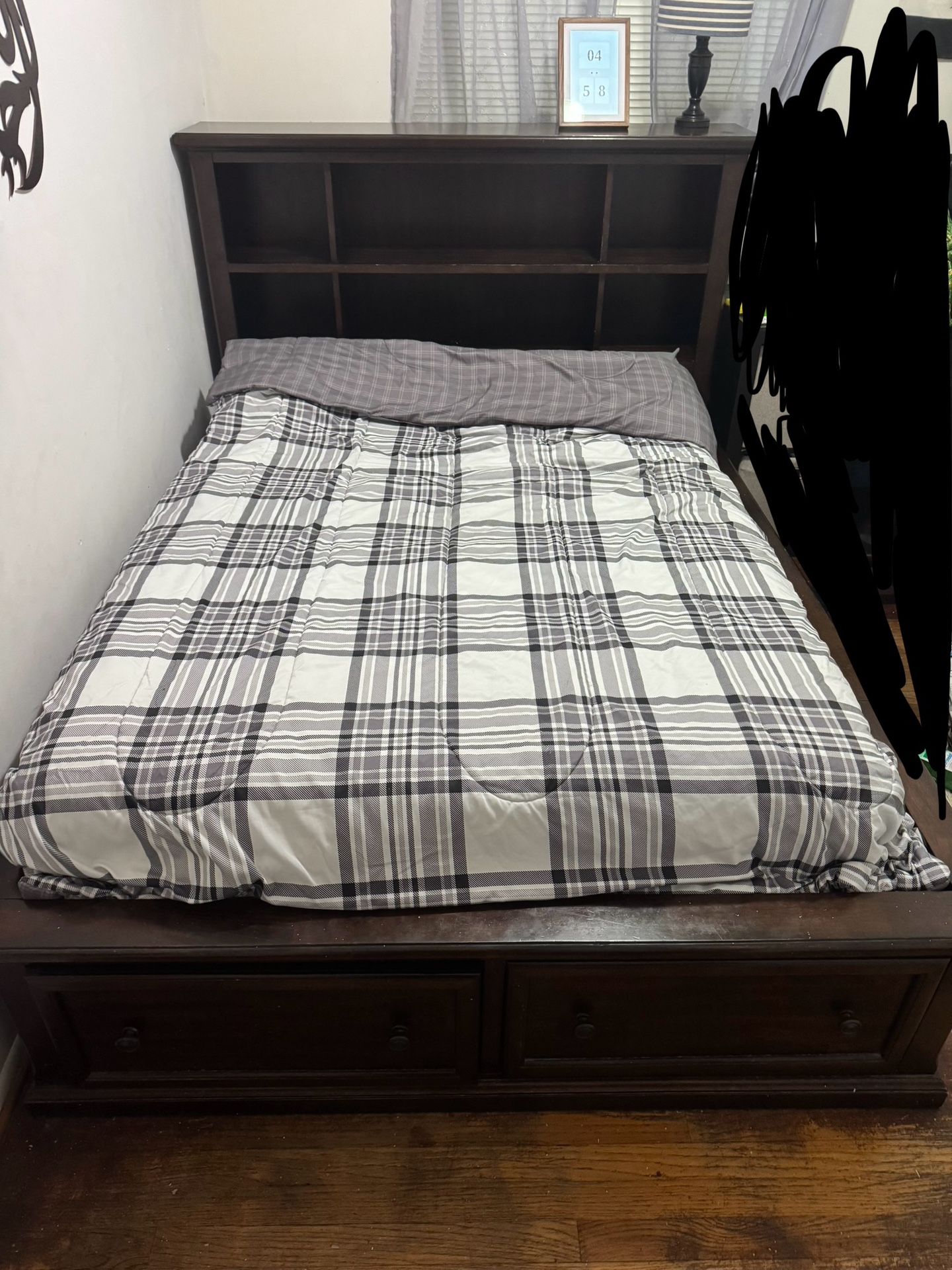 Full Size Bed Storage/Charging Station