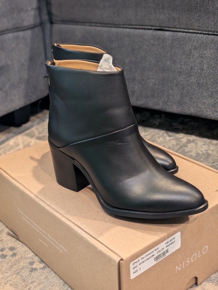 New Nisolo Black Dari Commuter Boots Women's Size 8